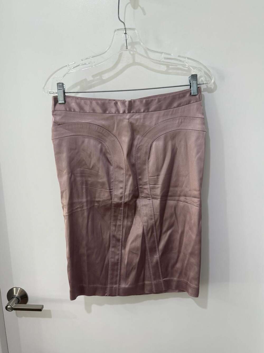 Laundry by Shelli Segal Mauve Pink Satin Seamed Pencil Skirt Size 2